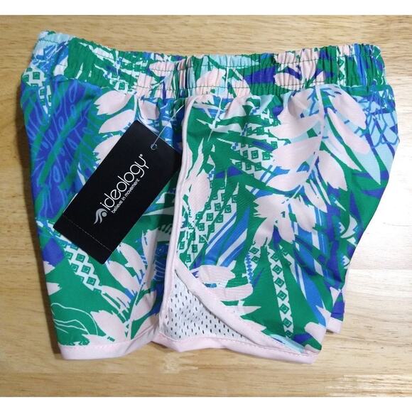 Ideology Girls Blue Green Tropical Print Pull on Elastic Waist Shorts, Size 2T - Picture 5 of 5